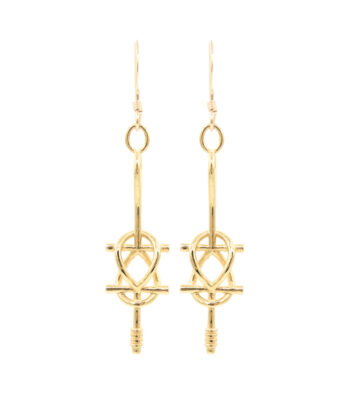 Double Ankh Earrings - Gold Plated Brass