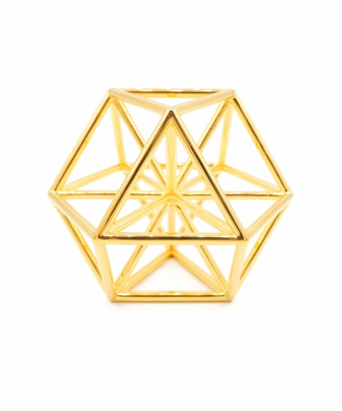 Vector Equilibrium - Meditation Tool - Gold Plated Brass