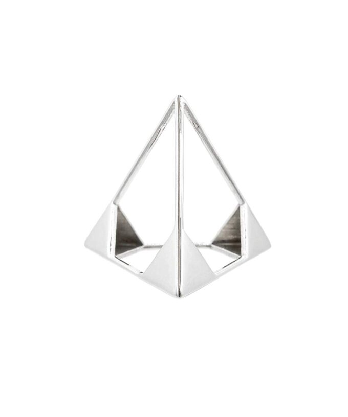 Tetrahedron Pendant - L - Sterling Silver