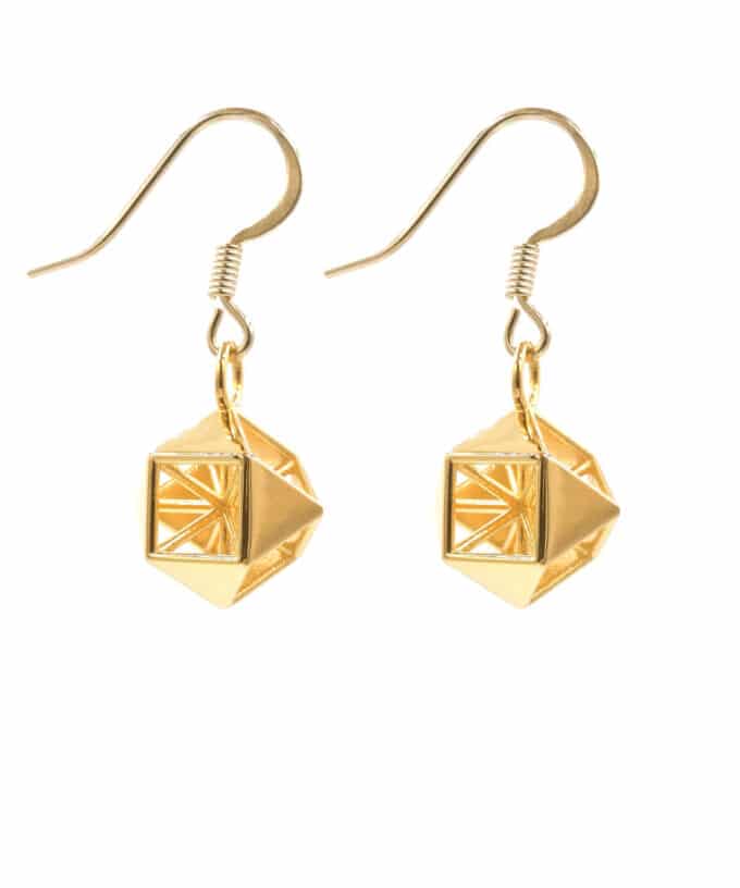 Vector Equilibrium Earrings - Gold Plated Brass