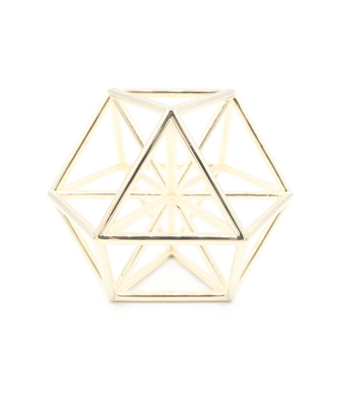 Vector Equilibrium Meditation Tool - White Gold Plated