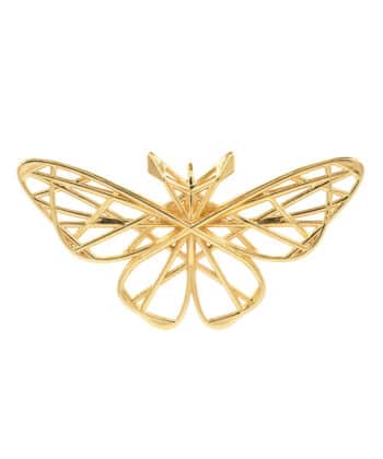 Geometric Butterfly Pendant - Gold Plated Brass